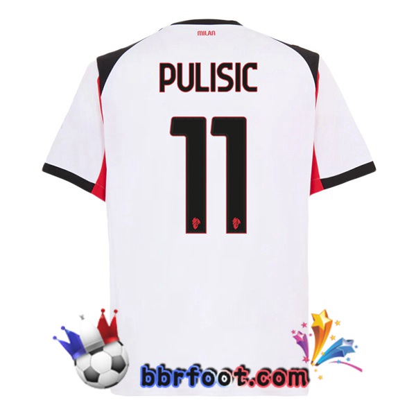 Maillot Foot AC Milan (Pulisic 11) Exterieur Blanc 2025/2026