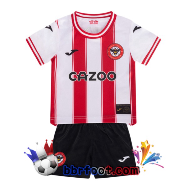 Maillot Foot Brentford FC Enfant Domicile Rouge Blanc 2025/2026
