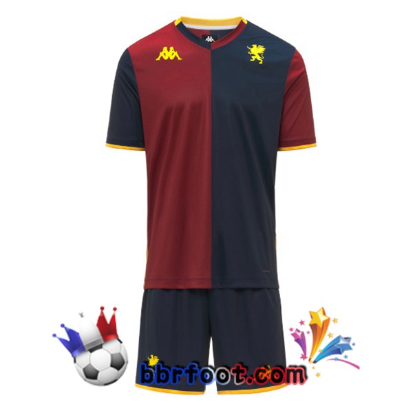 Maillot Foot Genoa CFC Enfant Domicile Rouge Bleu Royal 2025/2026