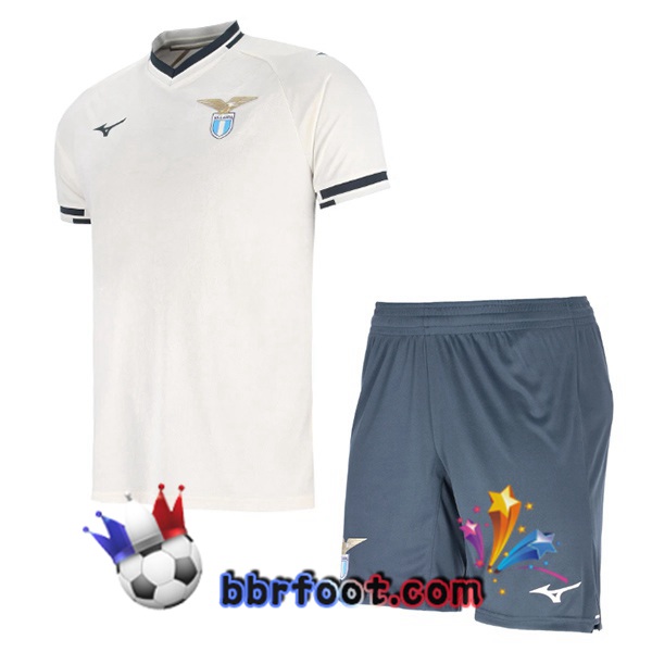 Maillot Foot SS Lazio Enfant Exterieur Blanc 2025/2026