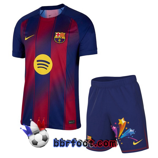Maillot Foot FC Barcelone Enfant Domicile Bleu Rouge 2025/2026