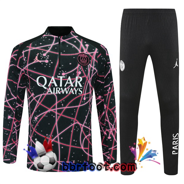 Survetement Foot Jordan Paris PSG Noir Rose 2025/2026