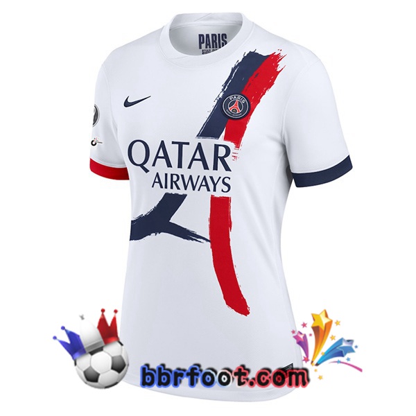 Maillot Foot Paris PSG Femme Exterieur Blanc 2025/2026