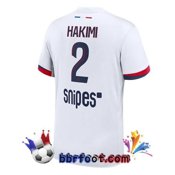 Maillot Foot Paris PSG (Hakimi 2) Exterieur Blanc 2025/2026