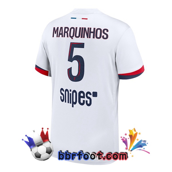 Maillot Foot Paris PSG (Marquinhos 5) Exterieur Blanc 2025/2026