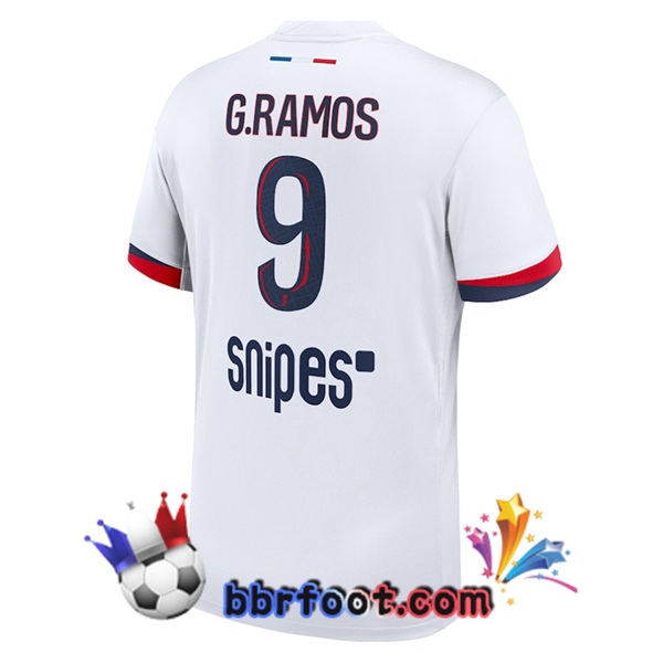 Maillot Foot Paris PSG (G. Ramos 9) Exterieur Blanc 2025/2026