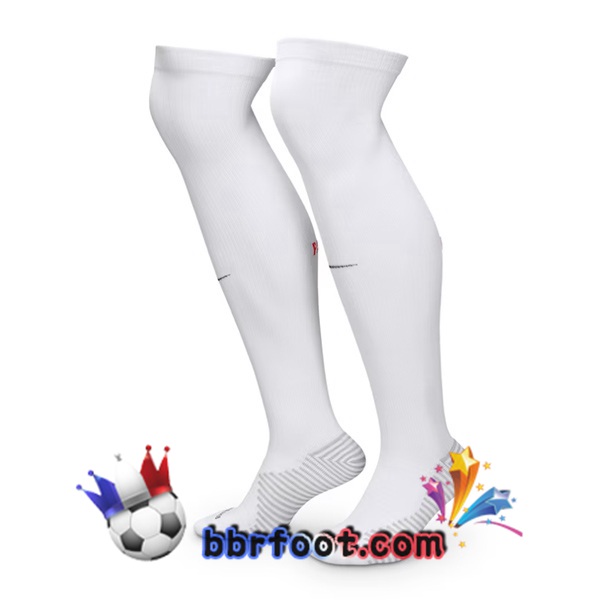 Chaussettes Foot Paris PSG Exterieur Blanc 2025/2026