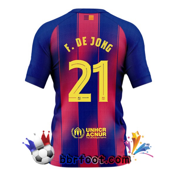 Maillot Foot FC Barcelone (F. DE JONG 21) Domicile Bleu Rouge 2025/2026