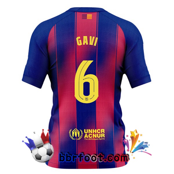 Maillot Foot FC Barcelone (GAVI 6) Domicile Bleu Rouge 2025/2026