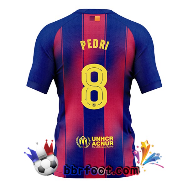 Maillot Foot FC Barcelone (PEDRI 8) Domicile Bleu Rouge 2025/2026 Maillot Foot FC Barcelone (PEDRI 8) Domicile Bleu Rouge 2025/2026