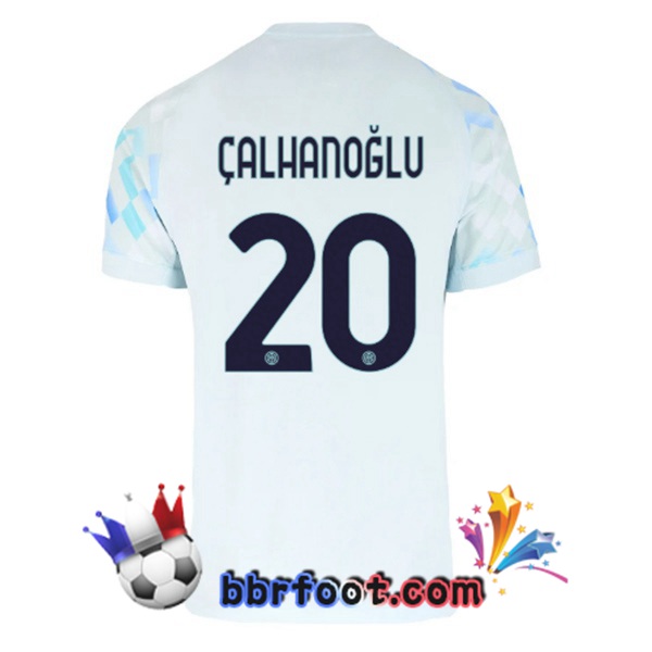 Maillot Foot Inter Milan (ÇALHANOĞLU 20) Exterieur Blanc Bleu 2025/2026