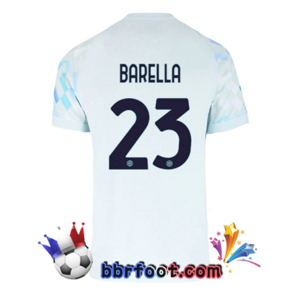 Maillot Foot Inter Milan (BARELLA 23) Exterieur Blanc Bleu 2025/2026