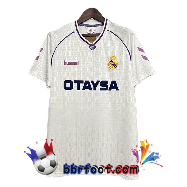 Maillot Foot Real Madrid Retro Domicile Blanc 1990-1992