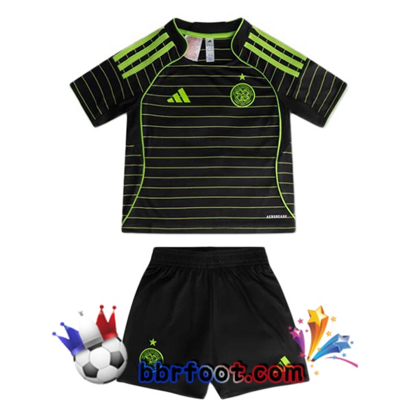 Maillot Foot Celtic FC Enfant Exterieur Noir Vert 2025/2026