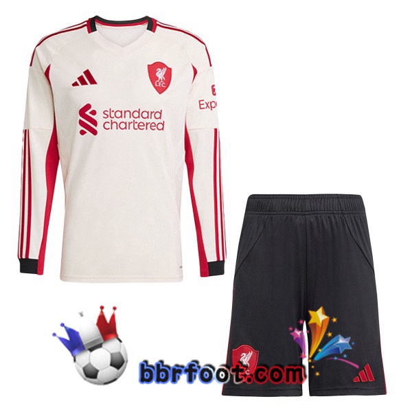 Maillot Foot FC Liverpool Enfant Exterieur Manche longue Jaune 2025/2026