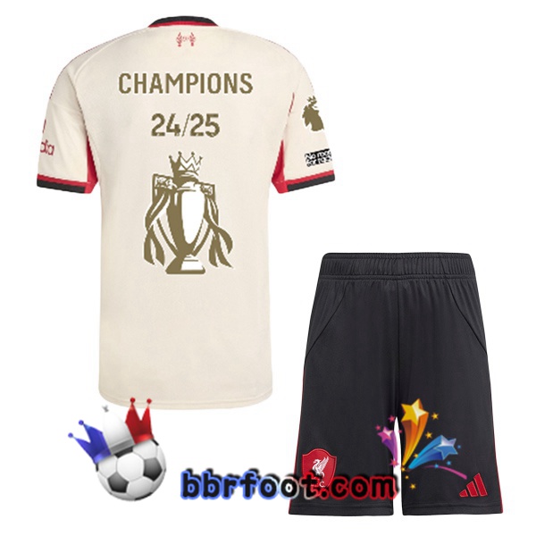 Maillot Foot FC Liverpool Enfant Champions Édition Spéciale Exterieur Jaune 2025/2026