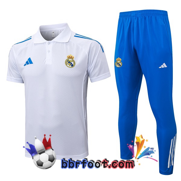 Polo Foot Real Madrid + Pantalon Blanc 2025/2026