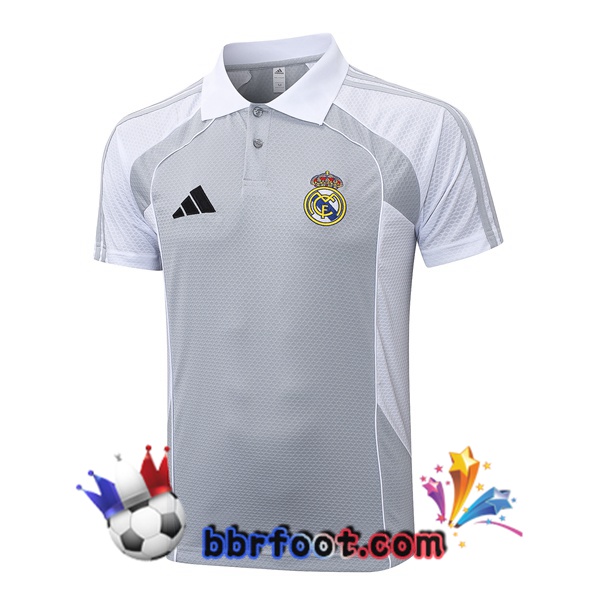 Polo Foot Real Madrid Blanc Gris 2025/2026