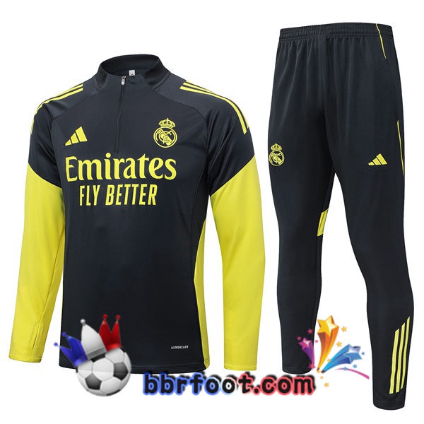 Survetement Foot Real Madrid Gris Jaune 2025/2026