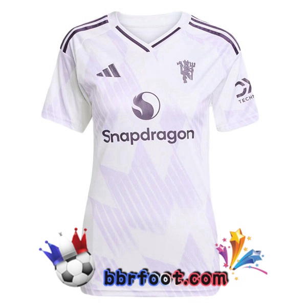 Maillot Foot Manchester United Femme Exterieur Blanc 2025/2026