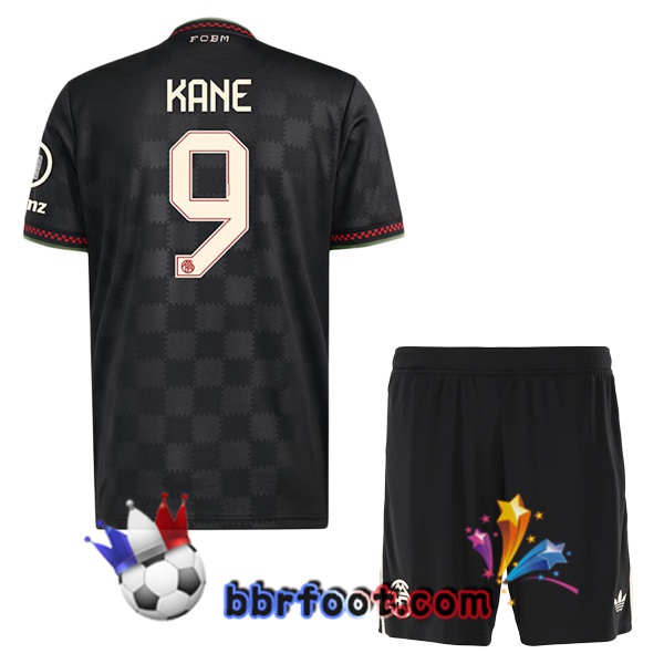 Maillot Foot Bayern Munich (Kane 9) Enfant Third Noir 2025/2026