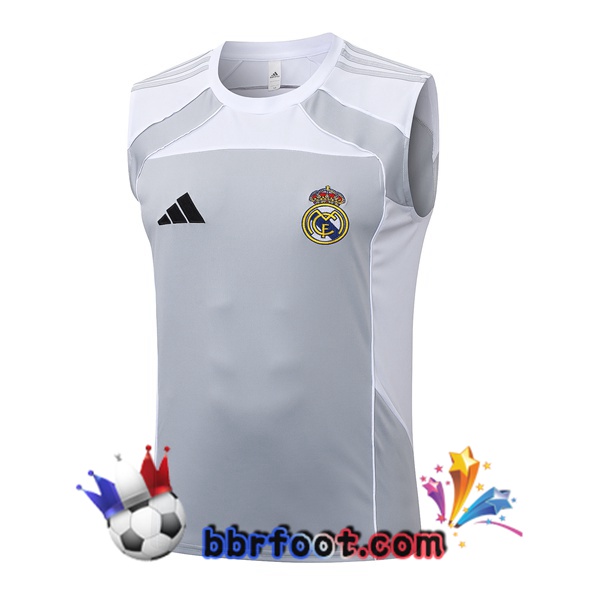 Gilet Foot Real Madrid Blanc Gris 2025/2026