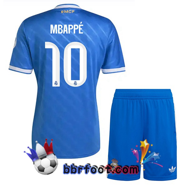 Maillot Foot Real Madrid (Mbappé 10) Enfant Third Bleu 2025/2026