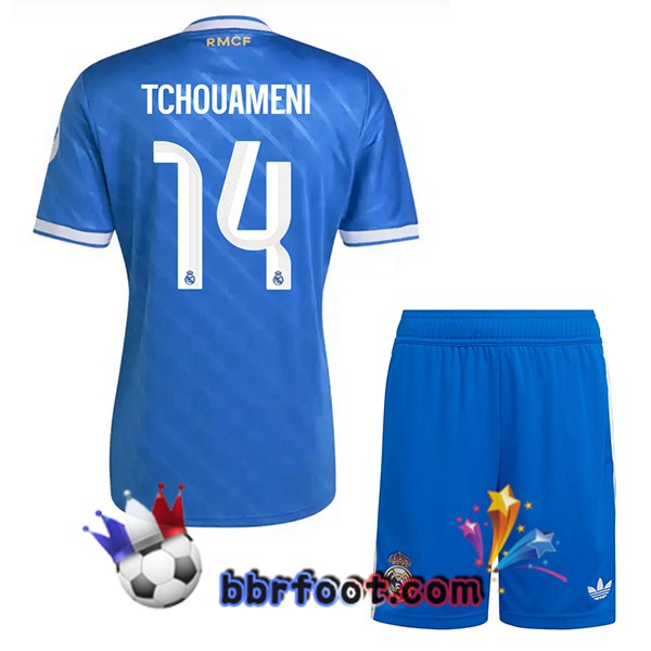 Maillot Foot Real Madrid (Tchouameni 14) Enfant Third Bleu 2025/2026