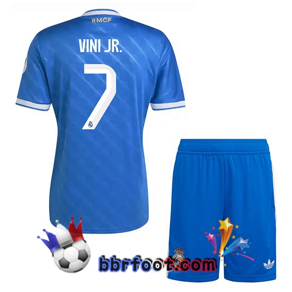Maillot Foot Real Madrid (Vini Jr. 7) Enfant Third Bleu 2025/2026
