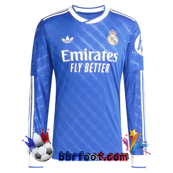 Maillot Foot Real Madrid Third Manche longue Bleu 2025/2026