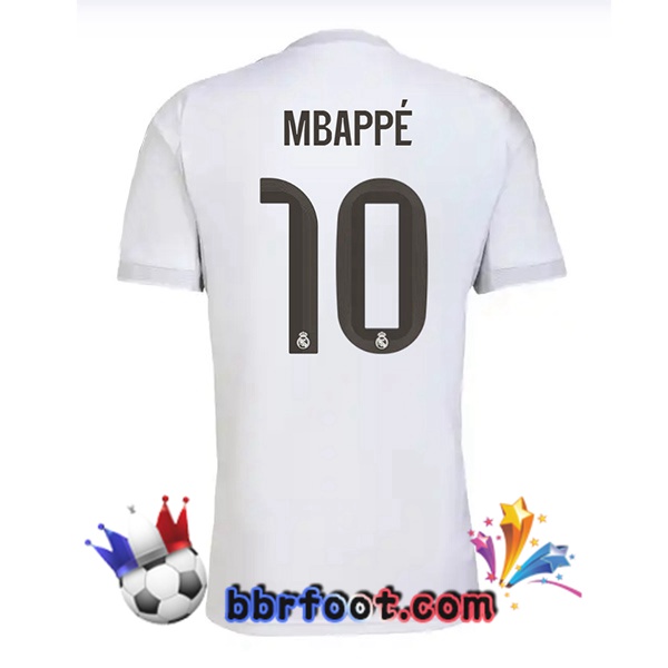 Maillot Foot Real Madrid (Mbappé 10) Domicile Blanc 2025/2026