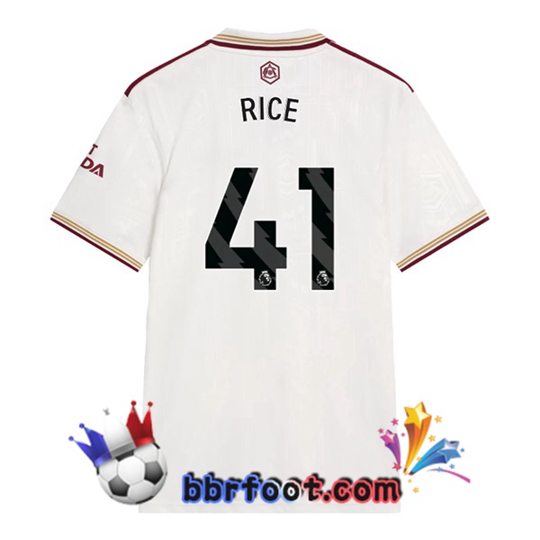 Maillot Foot Arsenal (RICE 41) Third Blanc 2025/2026