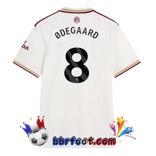 Maillot Foot Arsenal (ØDEGAARD 8) Third Blanc 2025/2026
