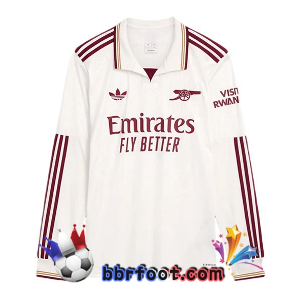 Maillot Foot Arsenal Third Manche longue Blanc 2025/2026 Maillot Foot Arsenal Third Manche longue Blanc 2025/2026