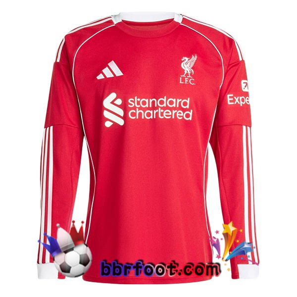 Maillot Foot FC Liverpool Domicile Manche longue Rouge 2025/2026