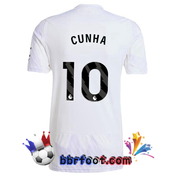 Maillot Foot Manchester United (CUNHA 10) Exterieur Blanc 2025/2026