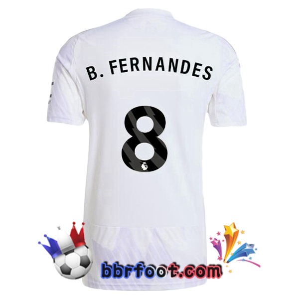Maillot Foot Manchester United (B. FERNANDES 8) Exterieur Blanc 2025/2026