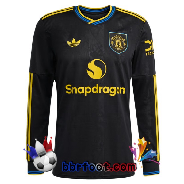 Maillot Foot Manchester United Third Manche longue Noir 2025/2026