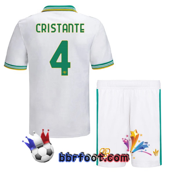 Maillot Foot AS Roma (CRISTANTE 4) Enfant Third Blanc 2025/2026