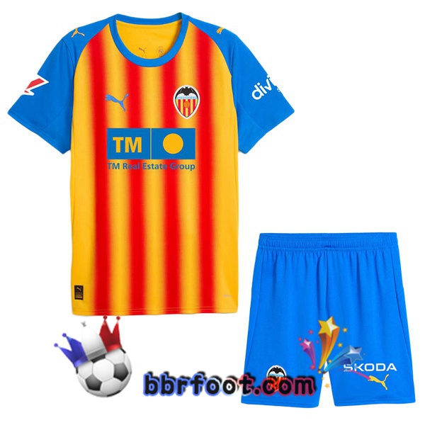 Maillot Foot Valencia CF Enfant Third Jaune Rouge 2025/2026