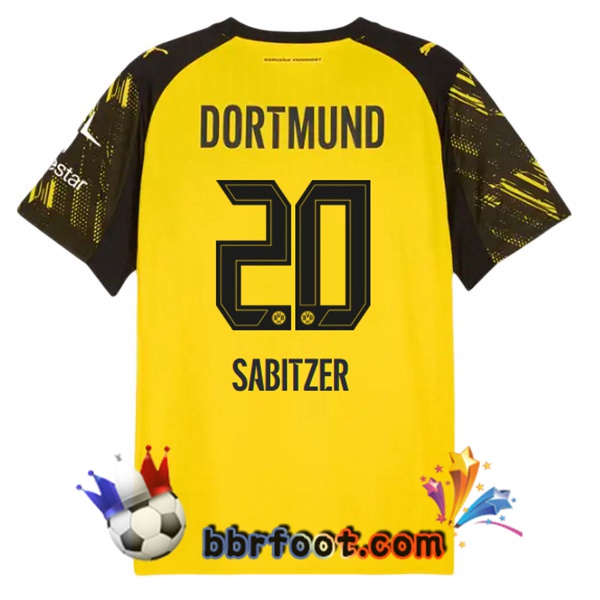 Maillot Foot Dortmund BVB (Sabitzer 20) Domicile Jaune 2025/2026