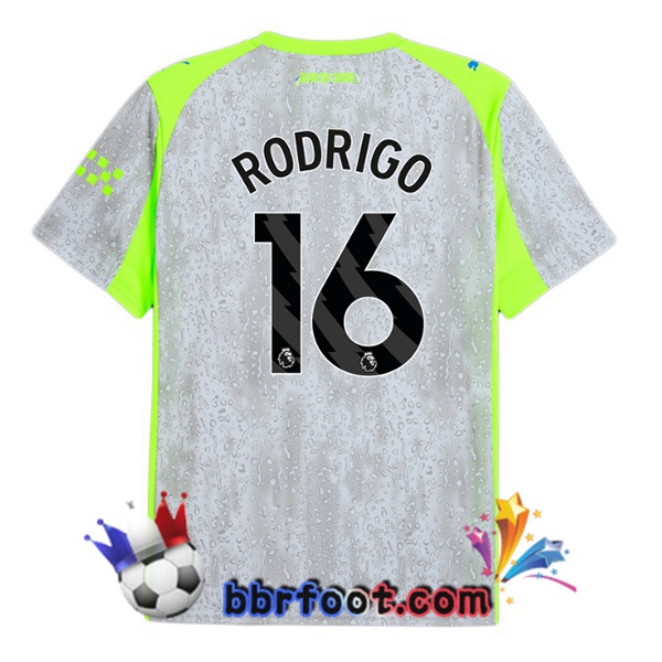 Maillot Foot Manchester City (Rodrigo 16) Third Gris Vert 2025/2026