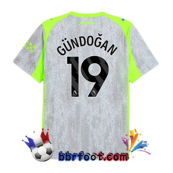 Maillot Foot Manchester City (Ilkay Gündoğan 19) Third Gris Vert 2025/2026