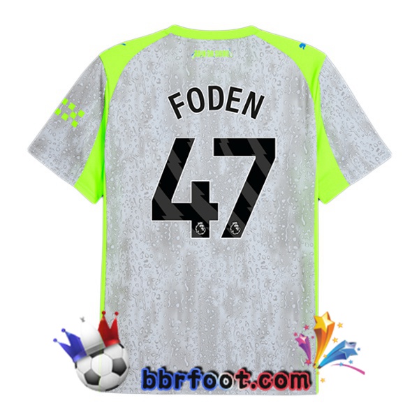 Maillot Foot Manchester City (Phil Foden 47) Third Gris Vert 2025/2026