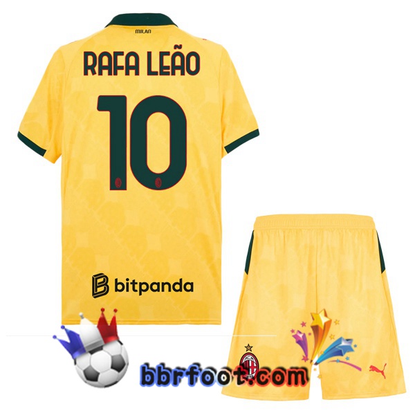 Maillot Foot AC Milan (Rafa Leão 10) Enfant Third Jaune 2025/2026