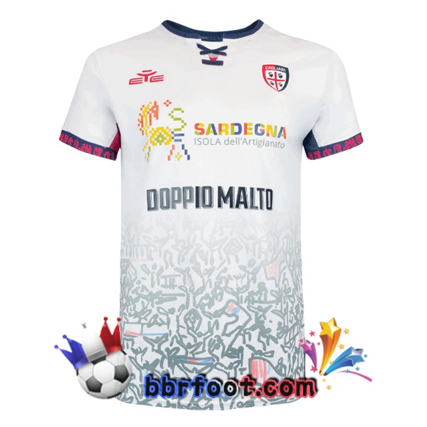 Maillot Foot Cagliari Calcio Exterieur Blanc 2025/2026 Maillot Foot Cagliari Calcio Exterieur Blanc 2025/2026