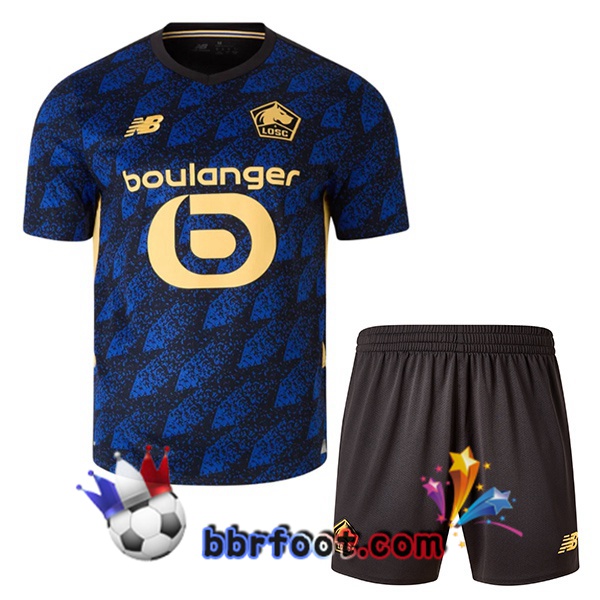 Maillot Foot Lille OSC Enfant Third Bleu Noir 2025/2026