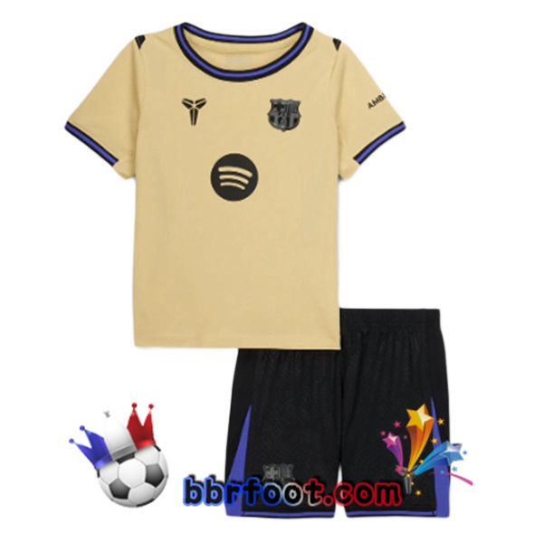 Maillot Foot FC Barcelone Enfant Exterieur Jaune 2025/2026