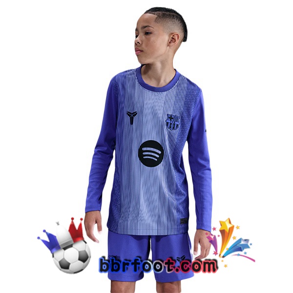 Maillot Foot FC Barcelone Enfant Gardien de but Manche Longue Pourpre 2025/2026