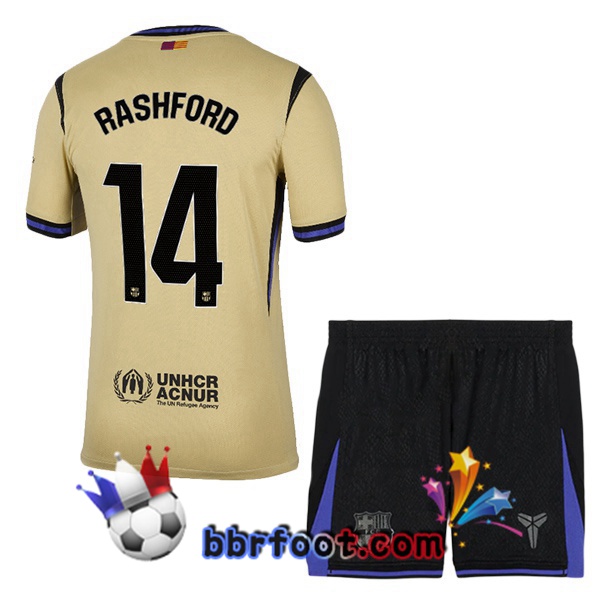 Maillot Foot FC Barcelone (RASHFORD 14) Enfant Exterieur Jaune 2025/2026